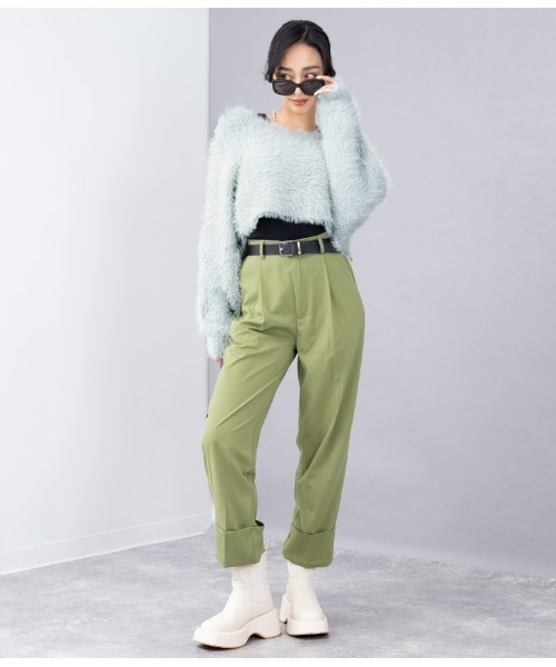 LATINA(ラティーナ)の「センタータックロールアップヘムパンツ(その他パンツ・レディース・ピンク/カーキ/ブラック・FREE)」の4枚目の写真