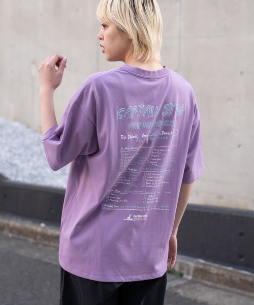 Mac-House（マックハウス）の「CAPTAIN STAG キャプテンスタッグ 持ち物リストプリントTシャツ（Tシャツ/カットソー・レディース・パープル/ホワイト・フリー）」の21枚目の写真