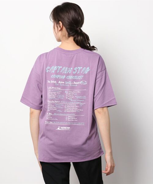 Mac-House（マックハウス）の「CAPTAIN STAG キャプテンスタッグ 持ち物リストプリントTシャツ（Tシャツ/カットソー・レディース・パープル/ホワイト・フリー）」の15枚目の写真