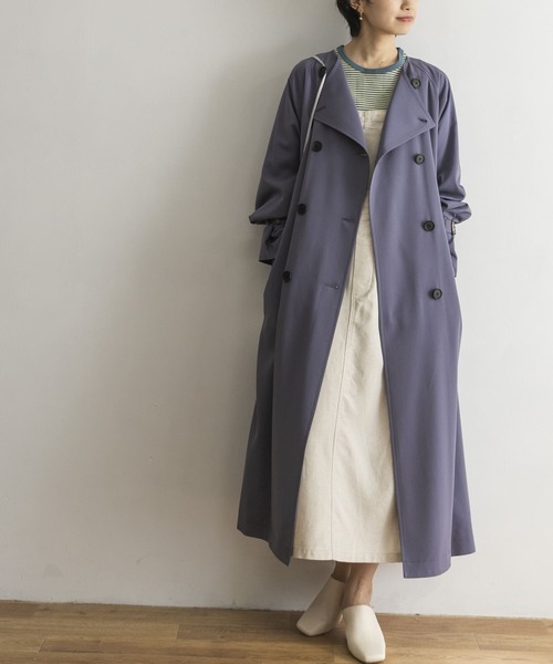 URBAN RESEARCH(アーバンリサーチ)の「ノーカラーロングトレンチコート(トレンチコート・レディース・ブルー系その他/ベージュ・36/38)」の5枚目の写真