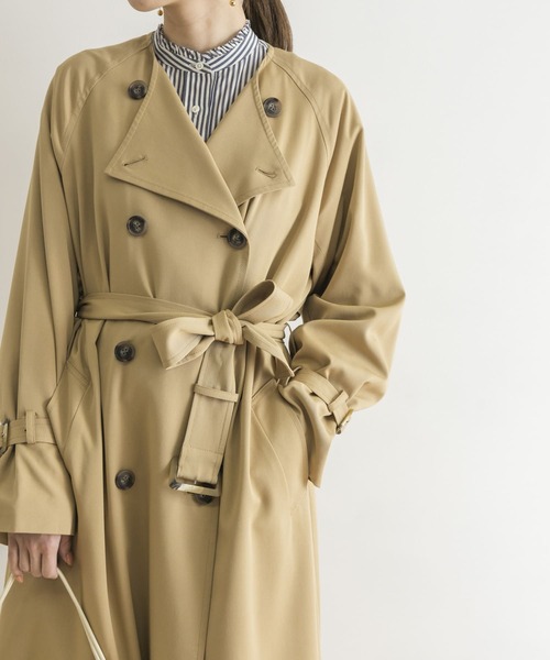 URBAN RESEARCH(アーバンリサーチ)の「ノーカラーロングトレンチコート(トレンチコート・レディース・ブルー系その他/ベージュ・36/38)」の16枚目の写真
