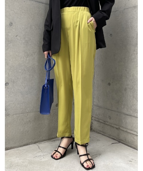 Re:EDIT(リエディ)の「カラーツイルルーズテーパードパンツ(その他パンツ・レディース・ブラック/レッド/ピンク/ライム/イエロー/オレンジ/ブルー・MEDIUM/LARGE/SHORT/TALL)」の2枚目の写真