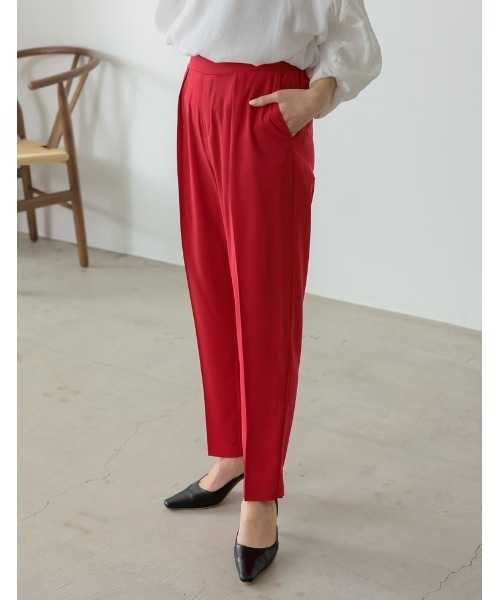 Re:EDIT(リエディ)の「カラーツイルルーズテーパードパンツ(その他パンツ・レディース・ブラック/レッド/ピンク/ライム/イエロー/オレンジ/ブルー・MEDIUM/LARGE/SHORT/TALL)」の8枚目の写真