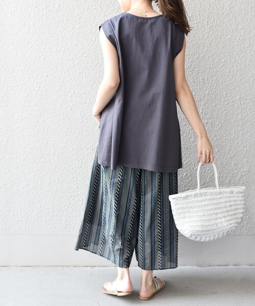美品 SHIPS UHURU プリント ワイドパンツ 定価14960円 S セール】*【SHIPS別注】〈手洗い可能〉UHURUプリントワイド
