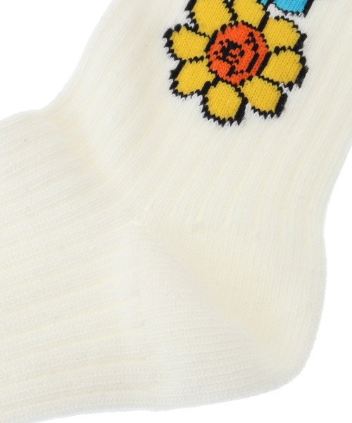 Candy Stripper（キャンディストリッパー）の「FUNNY SMILY RIB ソックス（ソックス/靴下・レディース・オフホワイト/ブラック/パープル・FREE）」の6枚目の写真