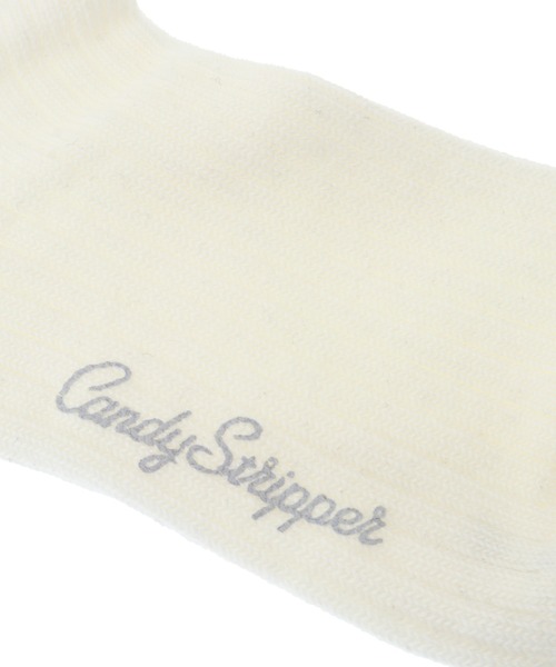 Candy Stripper（キャンディストリッパー）の「FUNNY SMILY RIB ソックス（ソックス/靴下・レディース・オフホワイト/ブラック/パープル・FREE）」の8枚目の写真