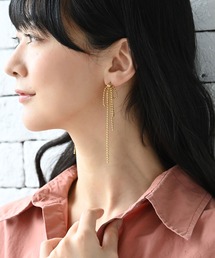 [stainless]ステンレス・ボールチェーンリボンピアス〈金属アレルギー対応〉