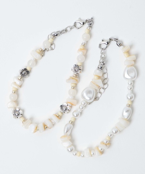 WEGO(ウィゴー)の「WEGO/【2点セット】ストーンブレス(ブレスレット・レディース・その他1/ブラック/ホワイト・FREE)」の8枚目の写真