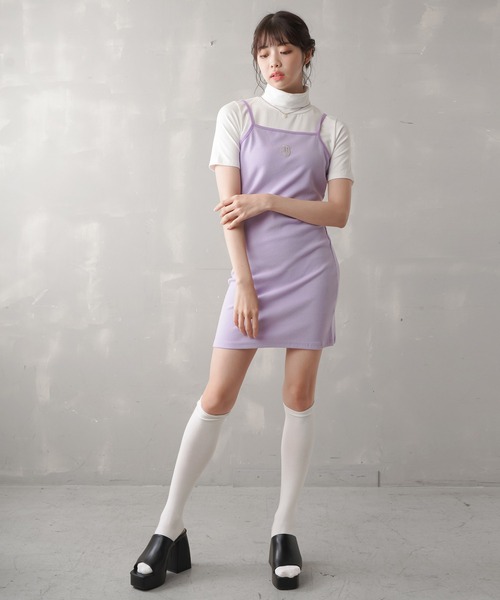 SPINNS（スピンズ）の「ワンポイントキャミミニワンピース（ワンピース・レディース・ブラック/チャコール/ラベンダー・ONESIZE）」の19枚目の写真