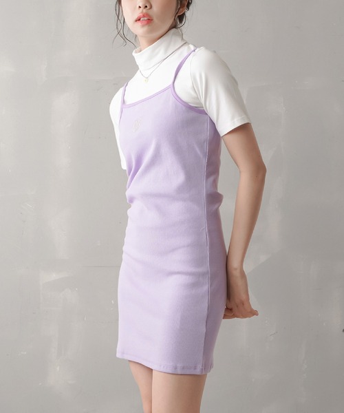 SPINNS（スピンズ）の「ワンポイントキャミミニワンピース（ワンピース・レディース・ブラック/チャコール/ラベンダー・ONESIZE）」の21枚目の写真