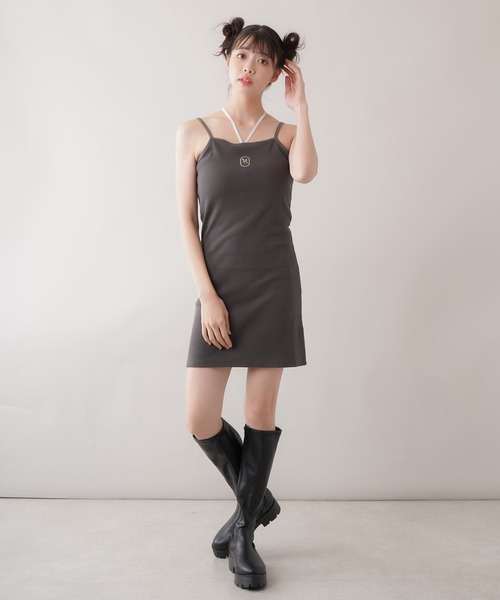 SPINNS（スピンズ）の「ワンポイントキャミミニワンピース（ワンピース・レディース・ブラック/チャコール/ラベンダー・ONESIZE）」の22枚目の写真