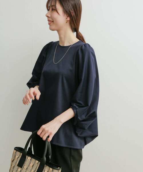 URBAN RESEARCH DOORS（アーバンリサーチドアーズ）の「ボリュームスリーブプルオーバー（Tシャツ/カットソー・レディース・グリーン系その他/ライトブルー/ネイビー・MEDIUM）」の14枚目の写真