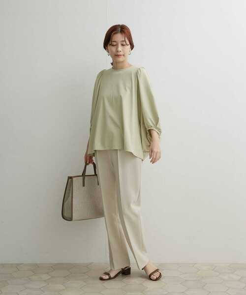 URBAN RESEARCH DOORS（アーバンリサーチドアーズ）の「ボリュームスリーブプルオーバー（Tシャツ/カットソー・レディース・グリーン系その他/ライトブルー/ネイビー・MEDIUM）」の16枚目の写真