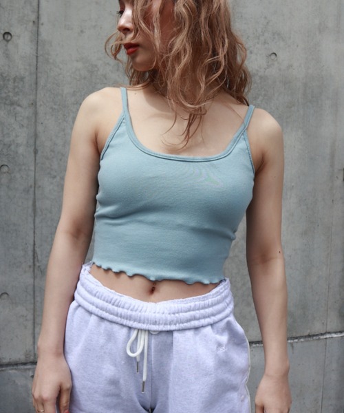 FIG&VIPER（フィグアンドバイパー）の「メロウカットブラトップ（キャミソール・レディース・ホワイト/ブラック/ライトグレー/ライトブルー/ピンク・FREE）」の4枚目の写真