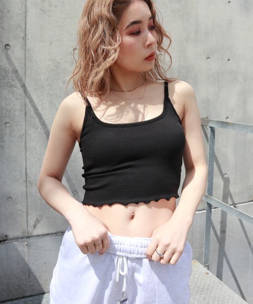 FIG&VIPER（フィグアンドバイパー）の「メロウカットブラトップ（キャミソール・レディース・ホワイト/ブラック/ライトグレー/ライトブルー/ピンク・FREE）」の17枚目の写真