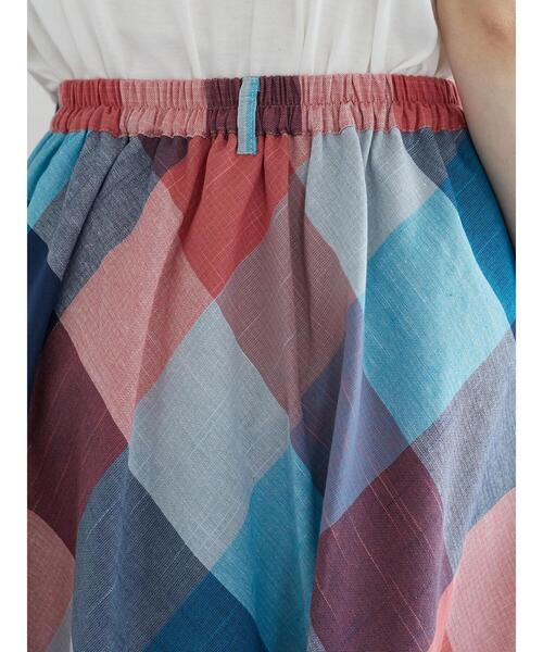 Sugar spoon(シュガースプーン)の「・SUGAR SPOON バイアスチェックフレアスカート(スカート・レディース・ピンク/グリーン/オレンジ・FREE)」の9枚目の写真