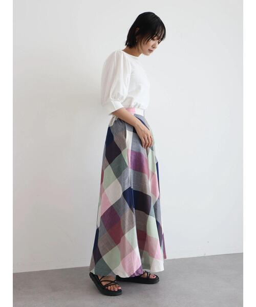 Sugar spoon(シュガースプーン)の「・SUGAR SPOON バイアスチェックフレアスカート(スカート・レディース・ピンク/グリーン/オレンジ・FREE)」の13枚目の写真