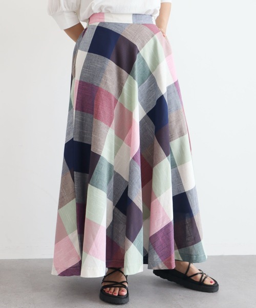 Sugar spoon(シュガースプーン)の「・SUGAR SPOON バイアスチェックフレアスカート(スカート・レディース・ピンク/グリーン/オレンジ・FREE)」の2枚目の写真