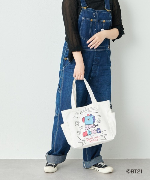 BT21（ビーティーイシビル）の「【BT21】 帆布トートバッグ（トートバッグ・レディース・レッド/ブラウン/ホワイト/イエロー/パープル/ピンク/スカイブルー・FREE）」の15枚目の写真