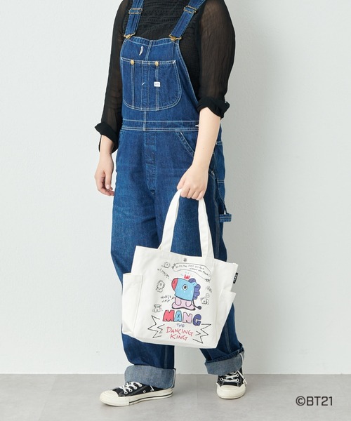 BT21（ビーティーイシビル）の「【BT21】 帆布トートバッグ（トートバッグ・レディース・レッド/ブラウン/ホワイト/イエロー/パープル/ピンク/スカイブルー・FREE）」の16枚目の写真