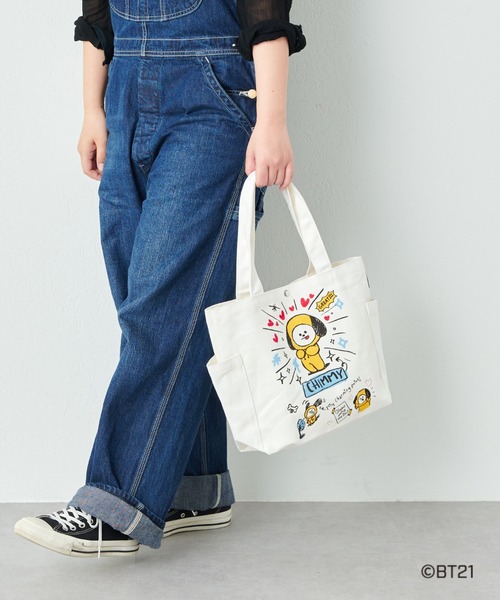 BT21（ビーティーイシビル）の「【BT21】 帆布トートバッグ（トートバッグ・レディース・レッド/ブラウン/ホワイト/イエロー/パープル/ピンク/スカイブルー・FREE）」の21枚目の写真