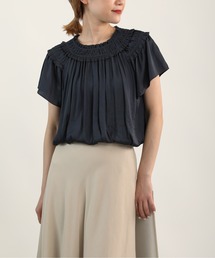 PICCIN | シャーリングネックギャザーブラウス（セットアップ可能）(シャツ/ブラウス)