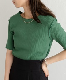 Kastane | メローリブ5分袖TEE(Tシャツ/カットソー)