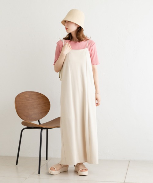 Kastane（カスタネ）の「メローリブ5分袖TEE（Tシャツ/カットソー・レディース・アイボリー/グリーン/ピンク・FREE）」の20枚目の写真