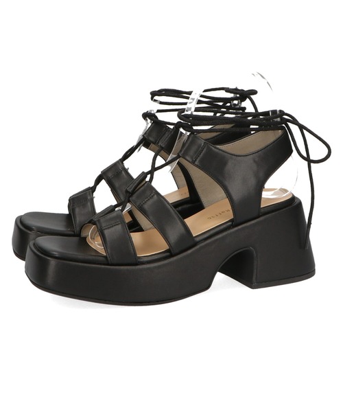 ORiental TRaffic(オリエンタルトラフィック)の「【EC限定】バルキーヒールレースアップサンダル/25207(サンダル・レディース・ホワイト/ブラック・LL/3L/SS/S/M/L)」の11枚目の写真