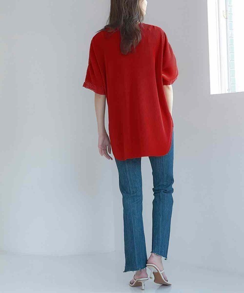 RANAN（ラナン）の「プリーツＴシャツ（Tシャツ/カットソー・レディース・ブラック/ネイビー/オレンジ・L/LL/M）」の6枚目の写真