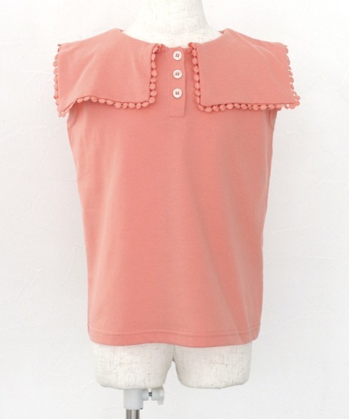 kidsレースフレームカラーカットソー