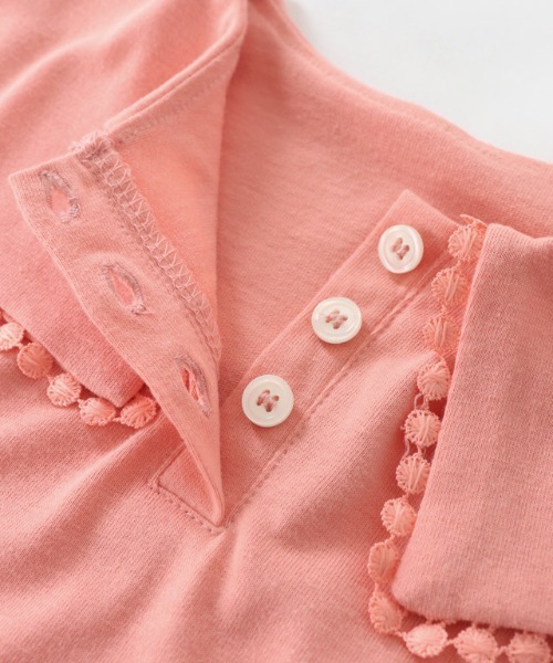 kidsレースフレームカラーカットソー