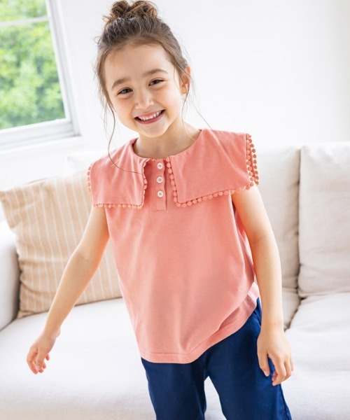 kidsレースフレームカラーカットソー