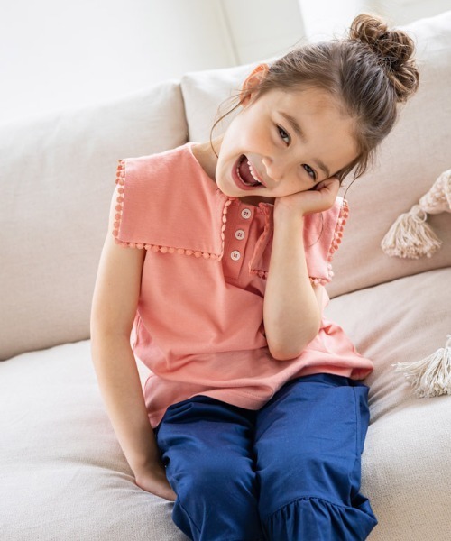 kidsレースフレームカラーカットソー