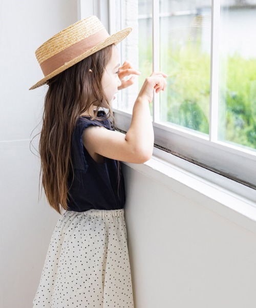 lulpini（ルルピー二）の「kids レースフレームカラーカットソー（Tシャツ/カットソー・キッズ・オフホワイト/サーモンピンク/ネイビー・L/S/M）」の14枚目の写真