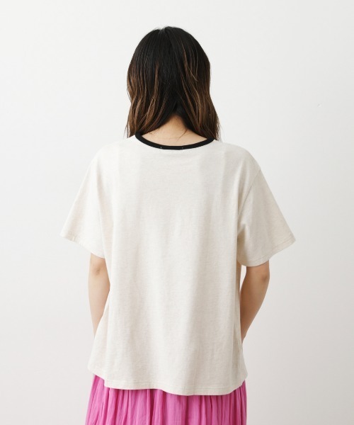 RODEO CROWNS WIDE BOWL（ロデオクラウンズワイドボウル）の「82MarathonリンガーTシャツ（Tシャツ/カットソー・レディース・ネイビー/オフホワイト/グレー×ホワイト・FREE）」の10枚目の写真