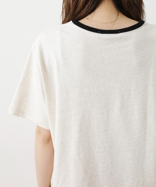 RODEO CROWNS WIDE BOWL（ロデオクラウンズワイドボウル）の「82MarathonリンガーTシャツ（Tシャツ/カットソー・レディース・ネイビー/オフホワイト/グレー×ホワイト・FREE）」の17枚目の写真