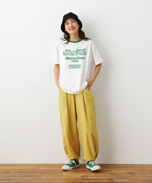 RODEO CROWNS WIDE BOWL（ロデオクラウンズワイドボウル）の「82MarathonリンガーTシャツ（Tシャツ/カットソー・レディース・ネイビー/オフホワイト/グレー×ホワイト・FREE）」の13枚目の写真