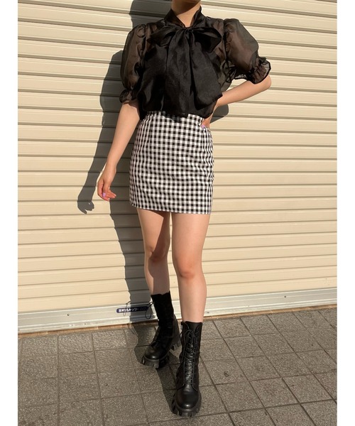 WC(ダブル シー)の「シアーリボンブラウス(シャツ/ブラウス・レディース・ホワイト/ブラック/サックスブルー・FREE)」の11枚目の写真