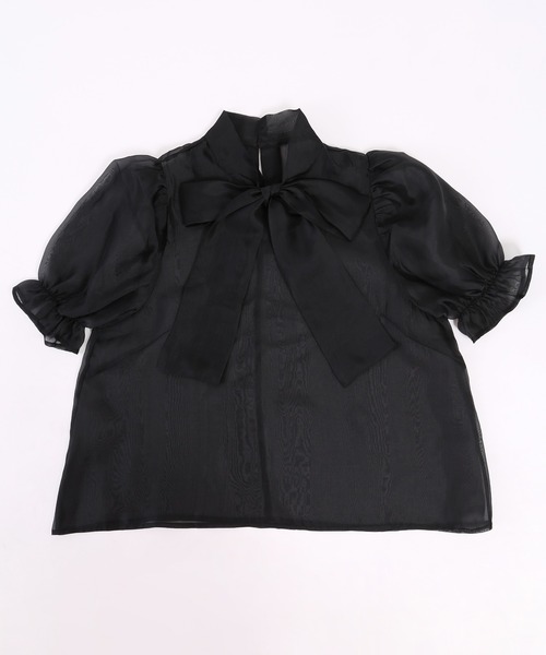 WC(ダブル シー)の「シアーリボンブラウス(シャツ/ブラウス・レディース・ホワイト/ブラック/サックスブルー・FREE)」の13枚目の写真