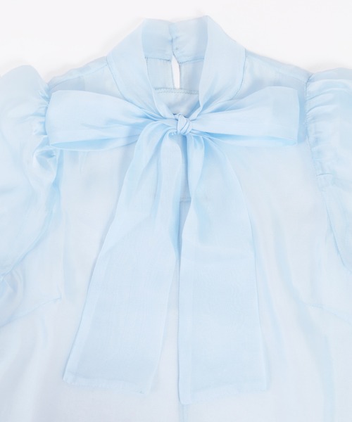 WC(ダブル シー)の「シアーリボンブラウス(シャツ/ブラウス・レディース・ホワイト/ブラック/サックスブルー・FREE)」の17枚目の写真