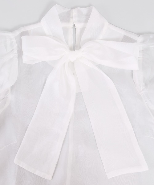 WC(ダブル シー)の「シアーリボンブラウス(シャツ/ブラウス・レディース・ホワイト/ブラック/サックスブルー・FREE)」の15枚目の写真