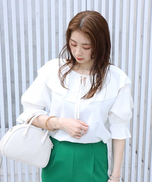 HONEYSUCKLE ROSE(ハニーサックルローズ)の「【HONEYSUCKLE ROSE】フリル衿ブラウス(シャツ/ブラウス・レディース・ブラック/ホワイト・M/L)」の19枚目の写真