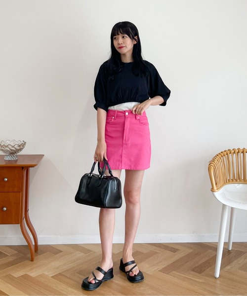 EPIMI E'PIMMY（エピミエピミー）の「クロップドエンボスブラウスカーディガン（カーディガン/ボレロ・レディース・ブラック/アイボリー・MEDIUM）」の15枚目の写真