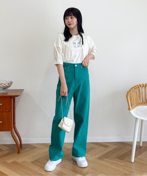 EPIMI E'PIMMY（エピミエピミー）の「クロップドエンボスブラウスカーディガン（カーディガン/ボレロ・レディース・ブラック/アイボリー・MEDIUM）」の11枚目の写真