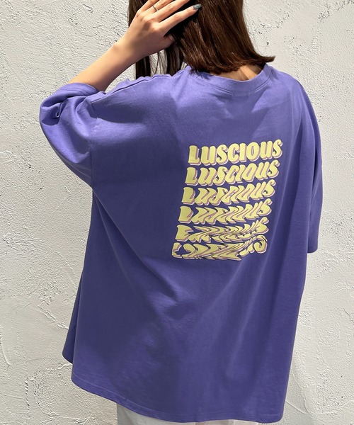 apres jour mignon(アプレジュールミニョン)の「ロゴBIGスリットTシャツ【ZOZOTOWN限定アイテム】(Tシャツ/カットソー・レディース・ピンク/パープル/オフホワイト/ホワイト系その他2/ブラック系その他/ホワイト系その他/イエロー/ブラック系その他2/ブラック・フリー/X-LARGE)」の7枚目の写真