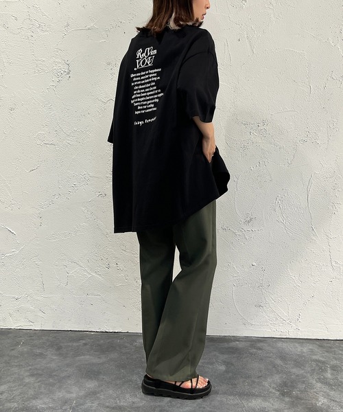 apres jour mignon(アプレジュールミニョン)の「ロゴBIGスリットTシャツ【ZOZOTOWN限定アイテム】(Tシャツ/カットソー・レディース・ピンク/パープル/オフホワイト/ホワイト系その他2/ブラック系その他/ホワイト系その他/イエロー/ブラック系その他2/ブラック・フリー/X-LARGE)」の21枚目の写真