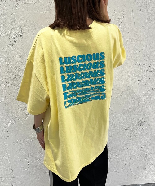 apres jour mignon(アプレジュールミニョン)の「ロゴBIGスリットTシャツ【ZOZOTOWN限定アイテム】(Tシャツ/カットソー・レディース・ピンク/パープル/オフホワイト/ホワイト系その他2/ブラック系その他/ホワイト系その他/イエロー/ブラック系その他2/ブラック・フリー/X-LARGE)」の15枚目の写真