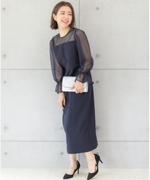 PREFERIR | シアー ボリューム袖  結婚式 パーティー オケージョン お呼ばれドレス(ドレス)
