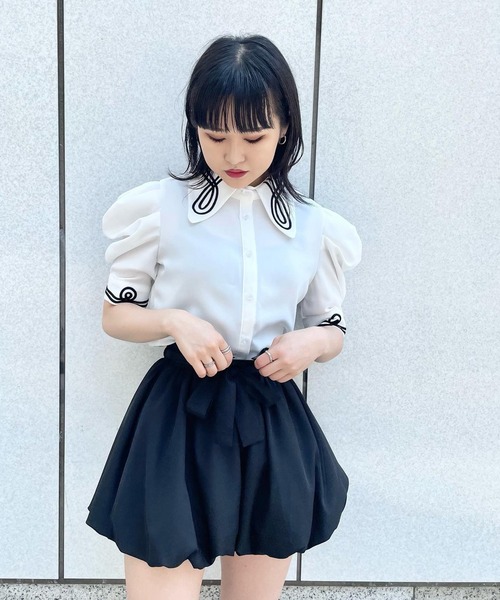 Narcissus（ナルシス）の「【Narcissus】バルーンミニパンツ（その他パンツ・レディース・ホワイト/ブラック・FREE）」の2枚目の写真